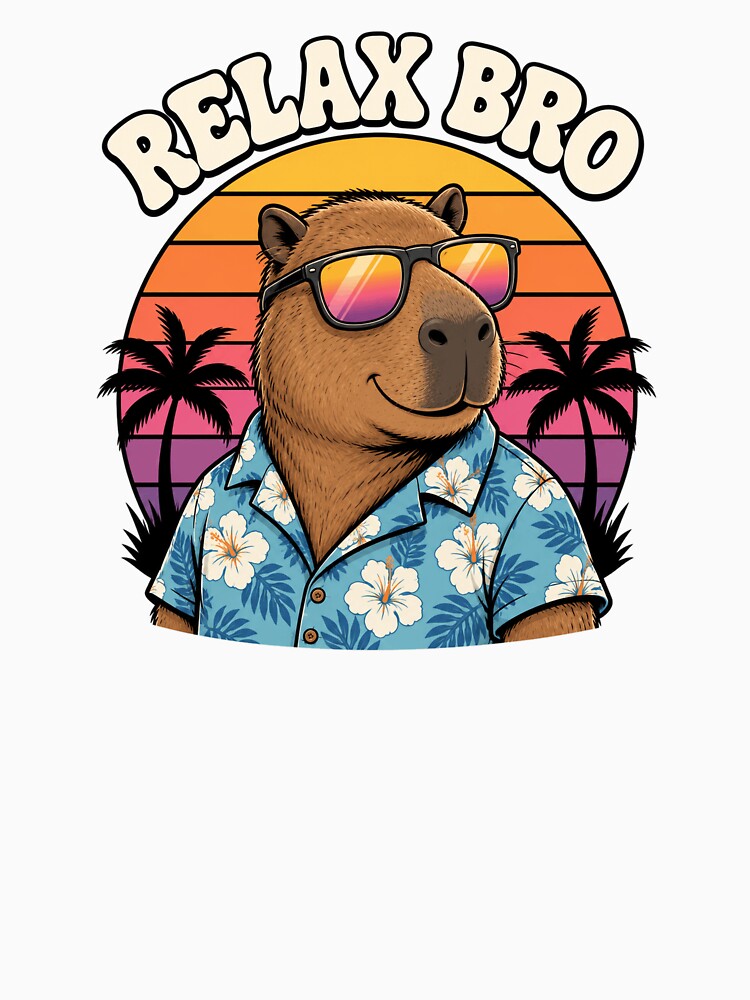 Relax Bro Cool Capybara Tropical Vacation by the-dovlat