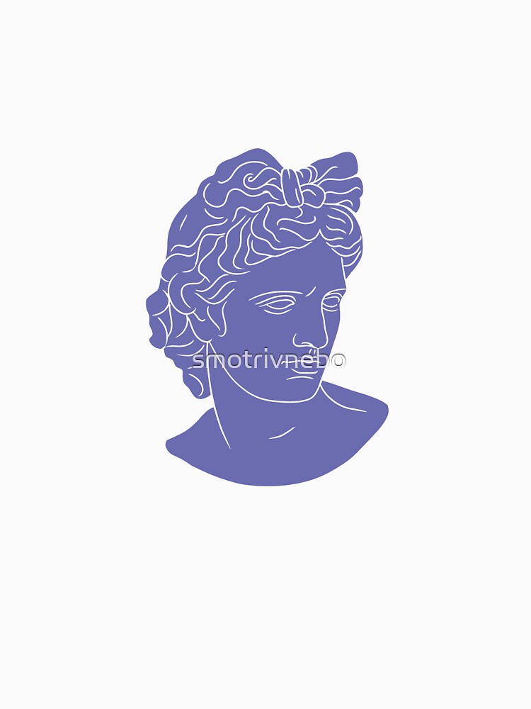 Statue of a bust of Apollo Belvedere. Ancient Greek Statue. Apollo Line Art. Male Line portrait by smotrivnebo