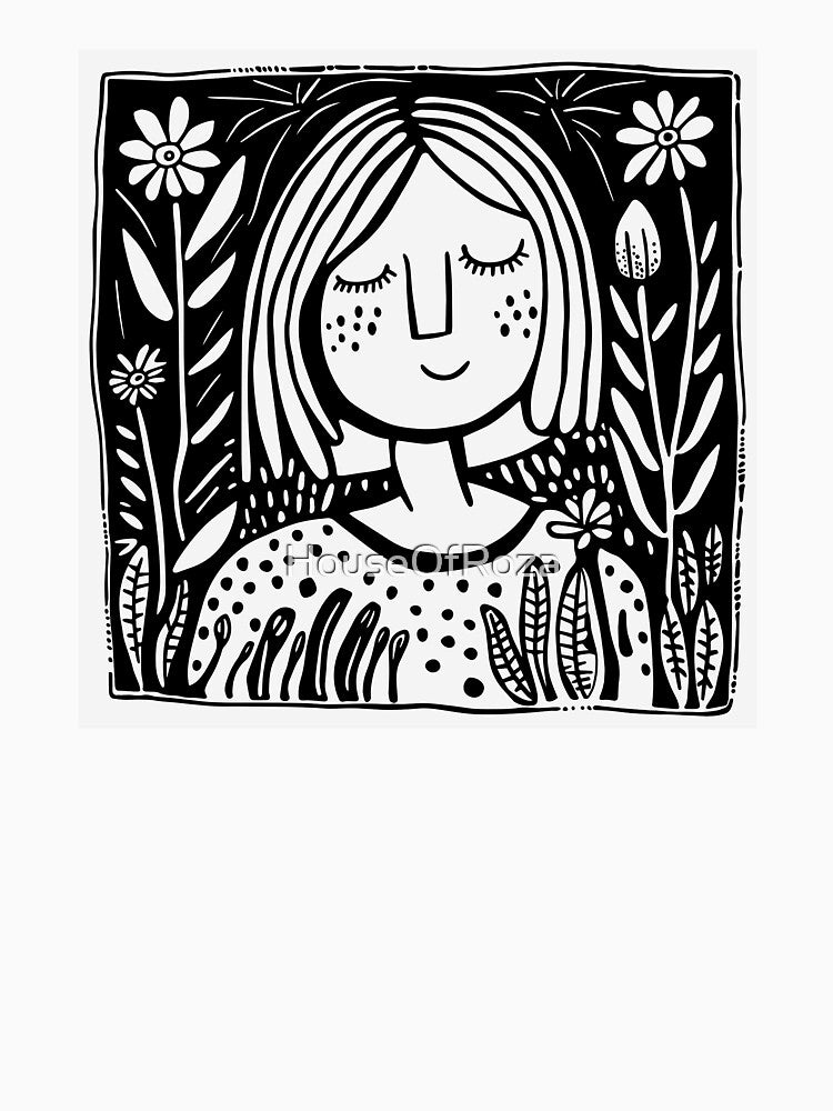 Minimalist Line Art of Dreaming Girl - Abstract Contemporary Wall Decor with Modern Elegance by House Of Roza