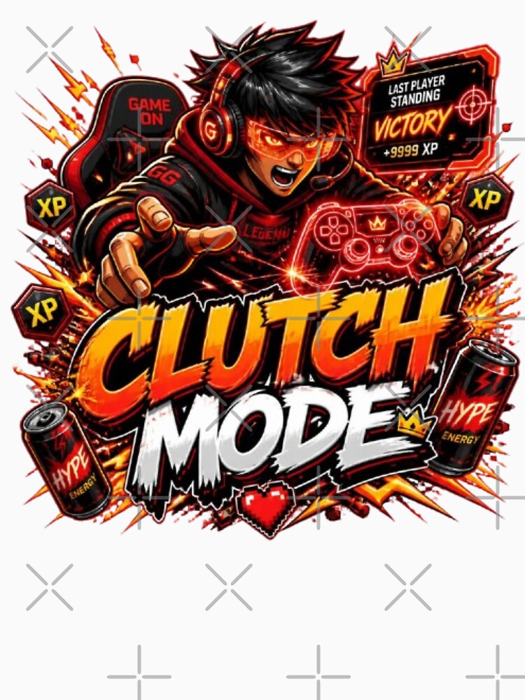 CLUTCH MODE Gamer Design | Cyber Gaming Sticker for Esports Fans by Stylestickers55