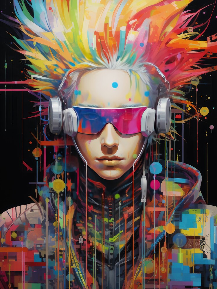 Hacker Prodigy - Cyberpunk Vaporwave Art | Anime Retro Aesthetic by AeonAcademy