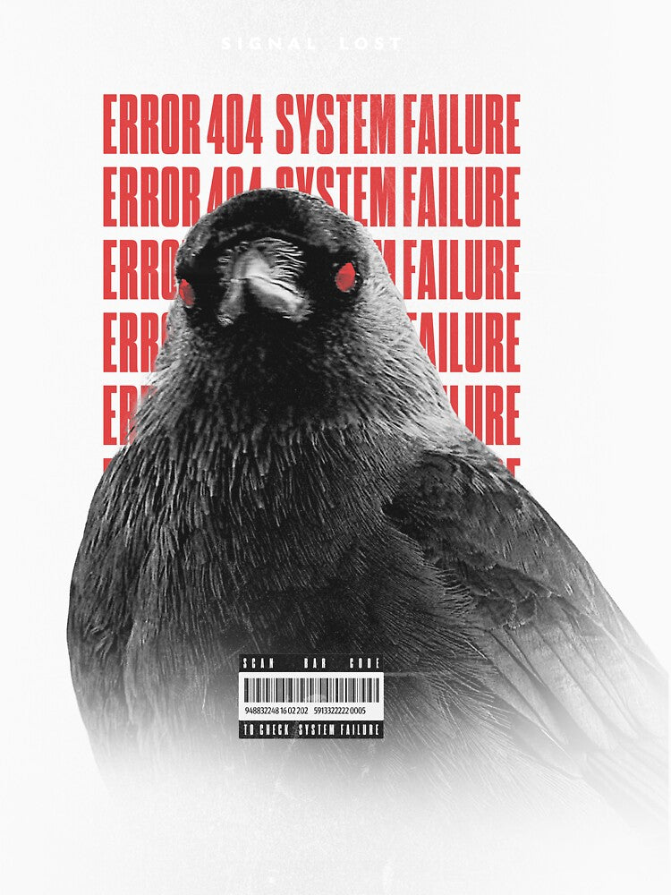 Error 404 System Failure Jackdaw by WildHugeDot