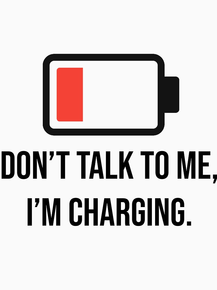 Don't Talk To Me, I'm Charging Social Battery by FunnyGayGuy