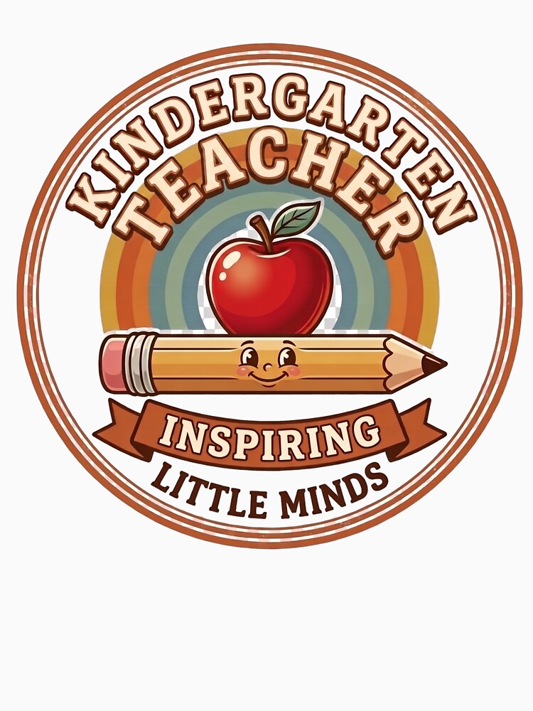 Kindergarten Teacher Retro Vintage Badge | Inspiring Little Minds | Cute Teacher Appreciation Gift by Void and Neon