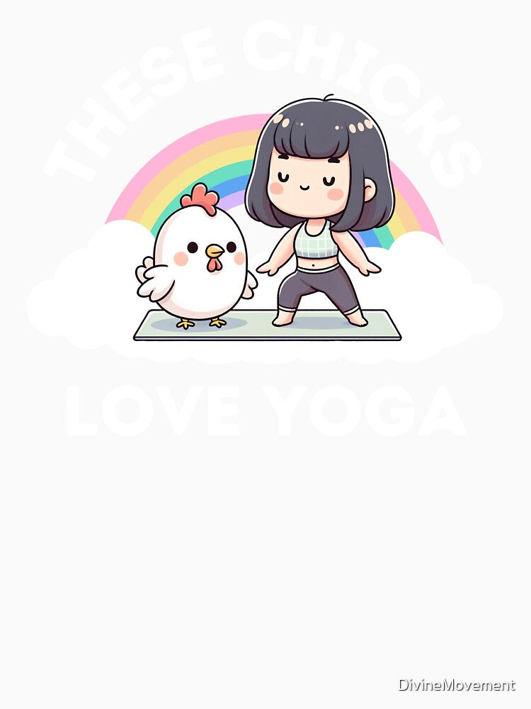 Funny Yoga Girl Chicken Chick by DivineMovement