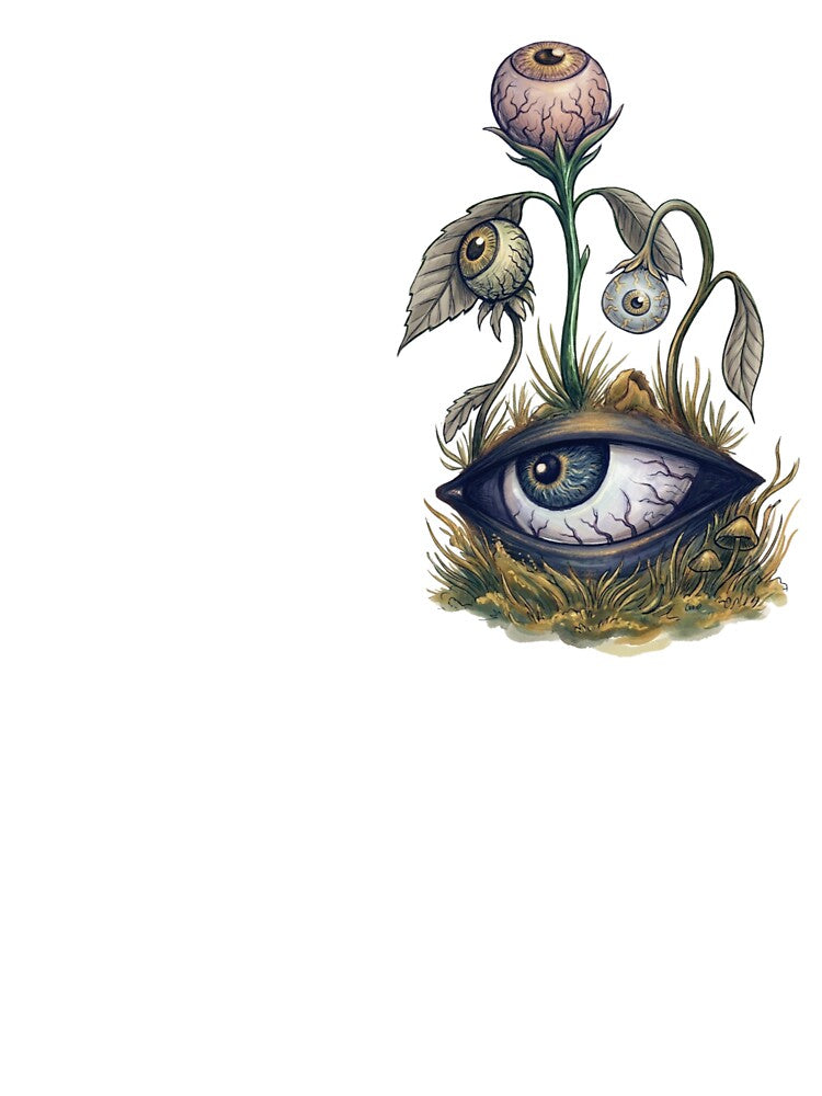 Creepy Eyeball Plant Gothic Botanical Horror Mushrooms Trippy Surreal Art by Daily-chaos