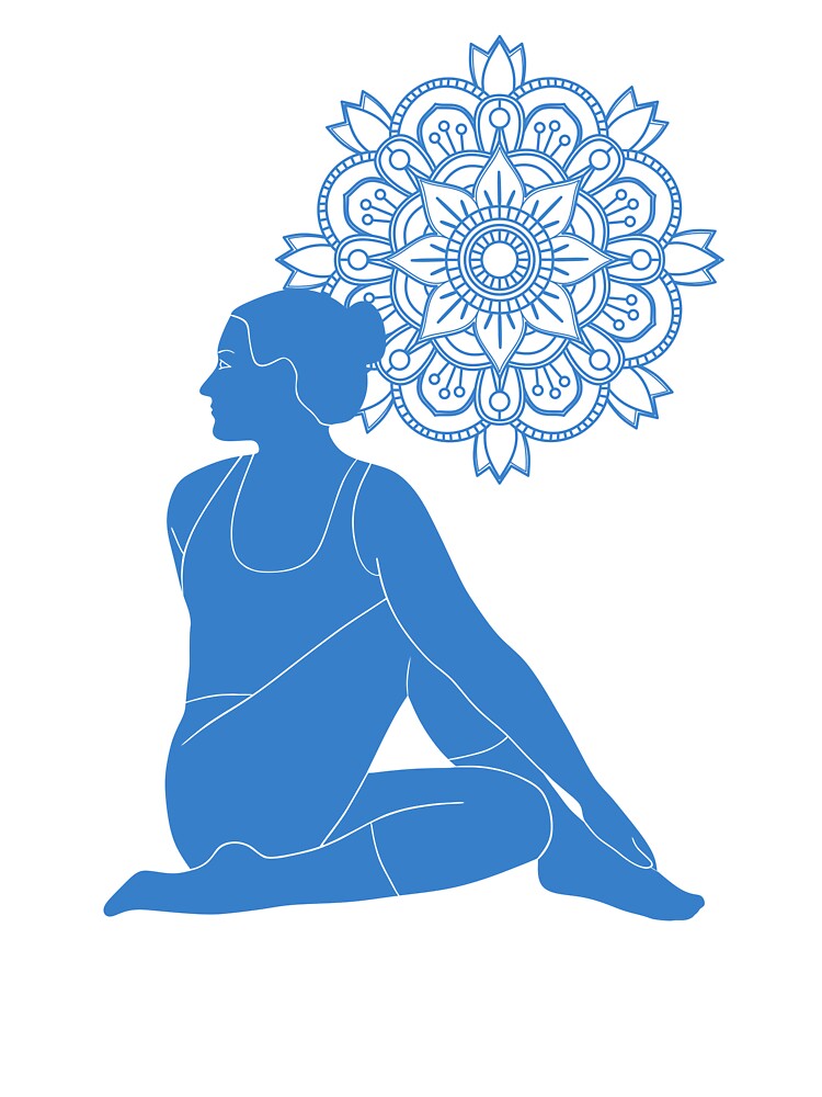 Half Lord of the Fishes Yoga Pose With Mandala by Laanas