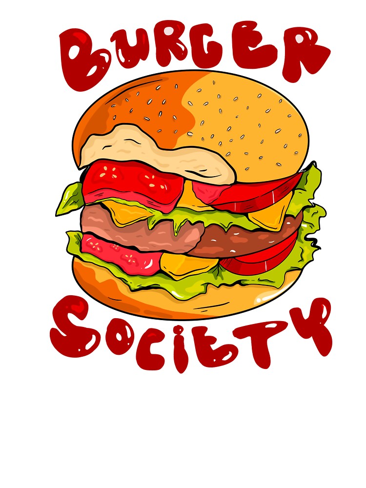 Burger Society – Retro Cheeseburger Food Lover Illustration by chupichapa