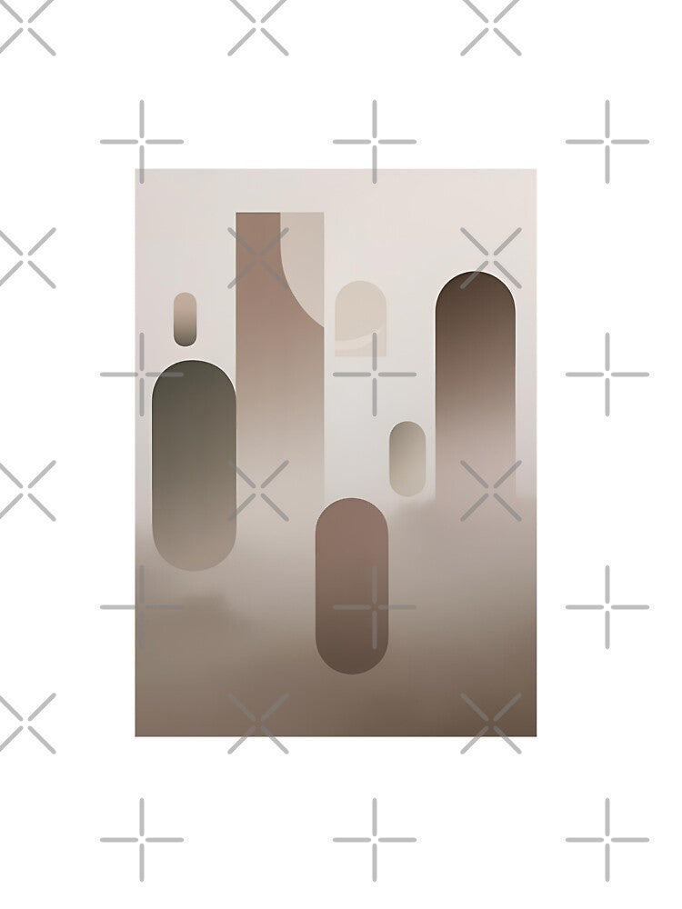 Soft Geometric Arches and Shapes in Muted Earth Tones by Monascreativeempire