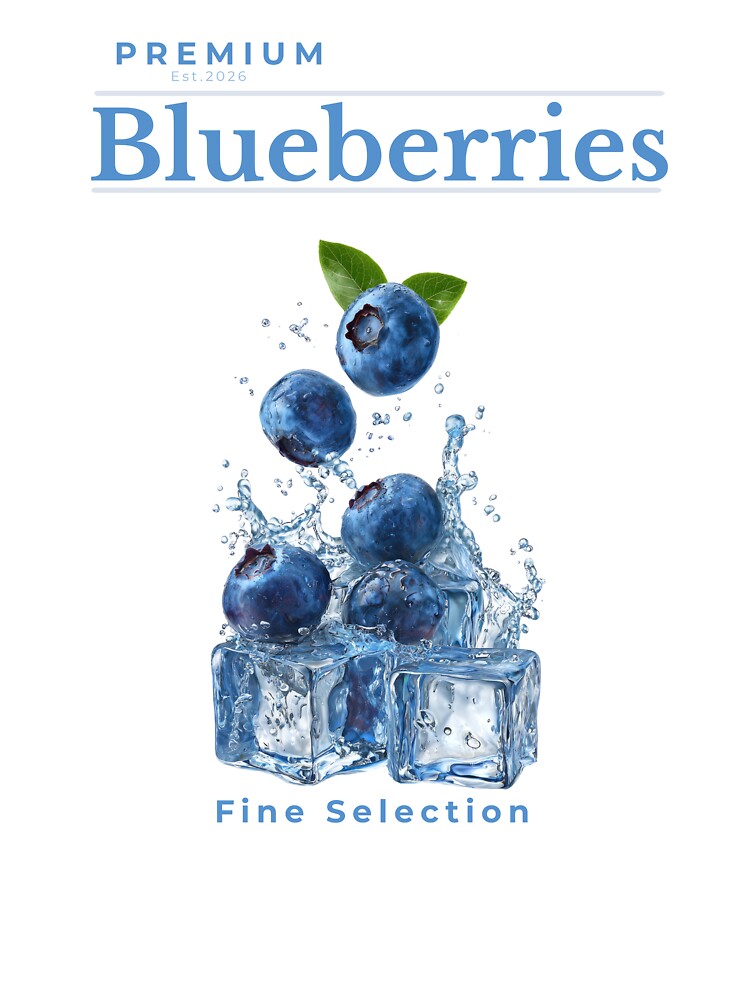“Premium Blueberries Aesthetic T-Shirt – Luxury Fruit Design” by QuirkyCloud Designs