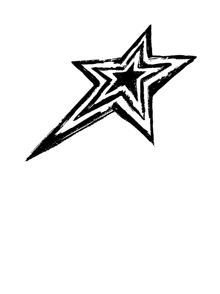 Y2K Distorted Cyber Star - Grunge Punk Aesthetic by Kromatik