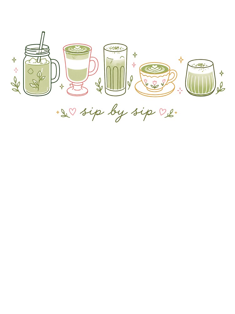 Sip by Sip – Matcha Lover Aesthetic Drink Art by BrewmarkStudio