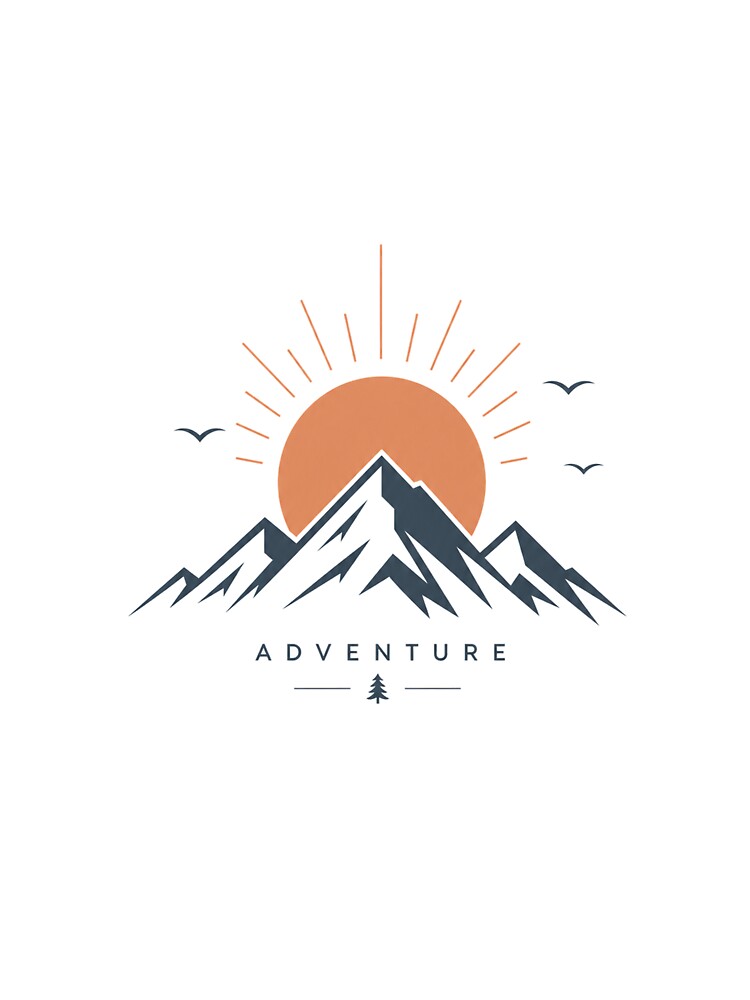Minimalist Mountain Sunrise Travel Design - Wanderlust Adventure by VisualArtsOasis