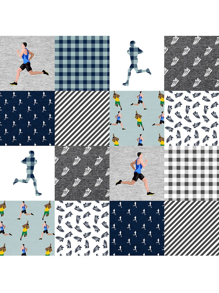 Funny Running Blue Plaid by AletacStore