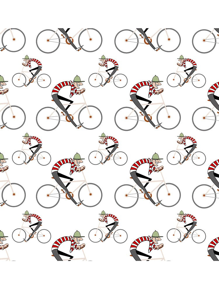Funny Red Striped Cyclist by DarelliBeauty