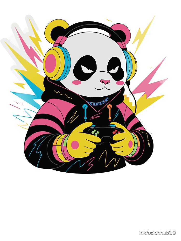 Gamer Panda Sticker by inkfusionhub99