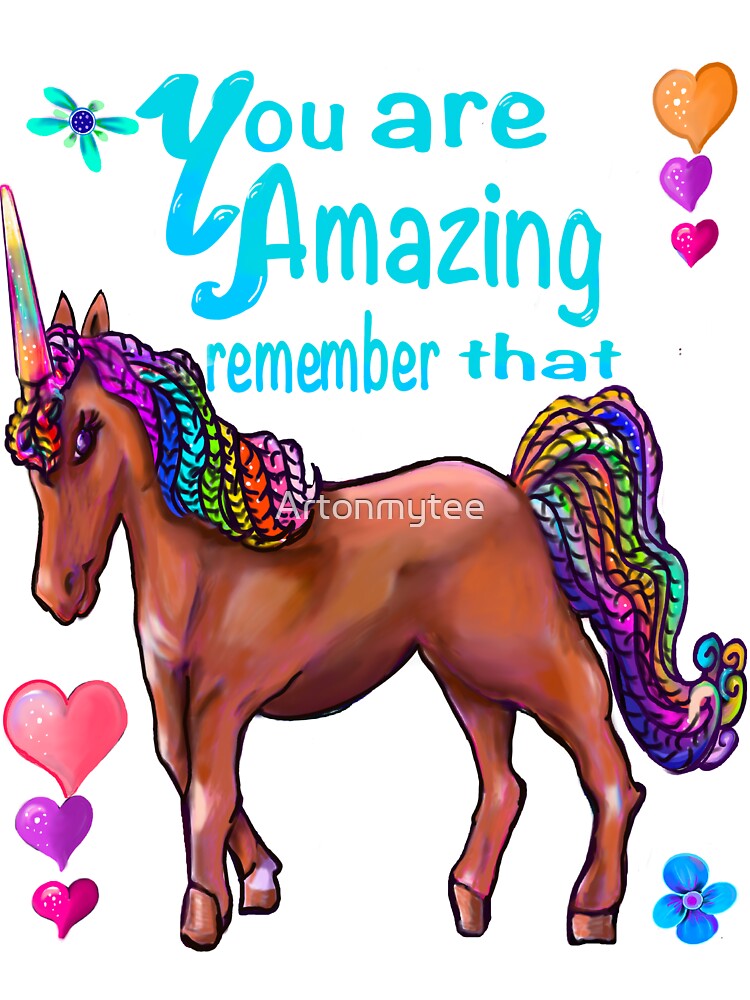 Inspirational motivational affirmation Afro braids melanin brown skin unicorn inspirational gifts for women by Artonmytee