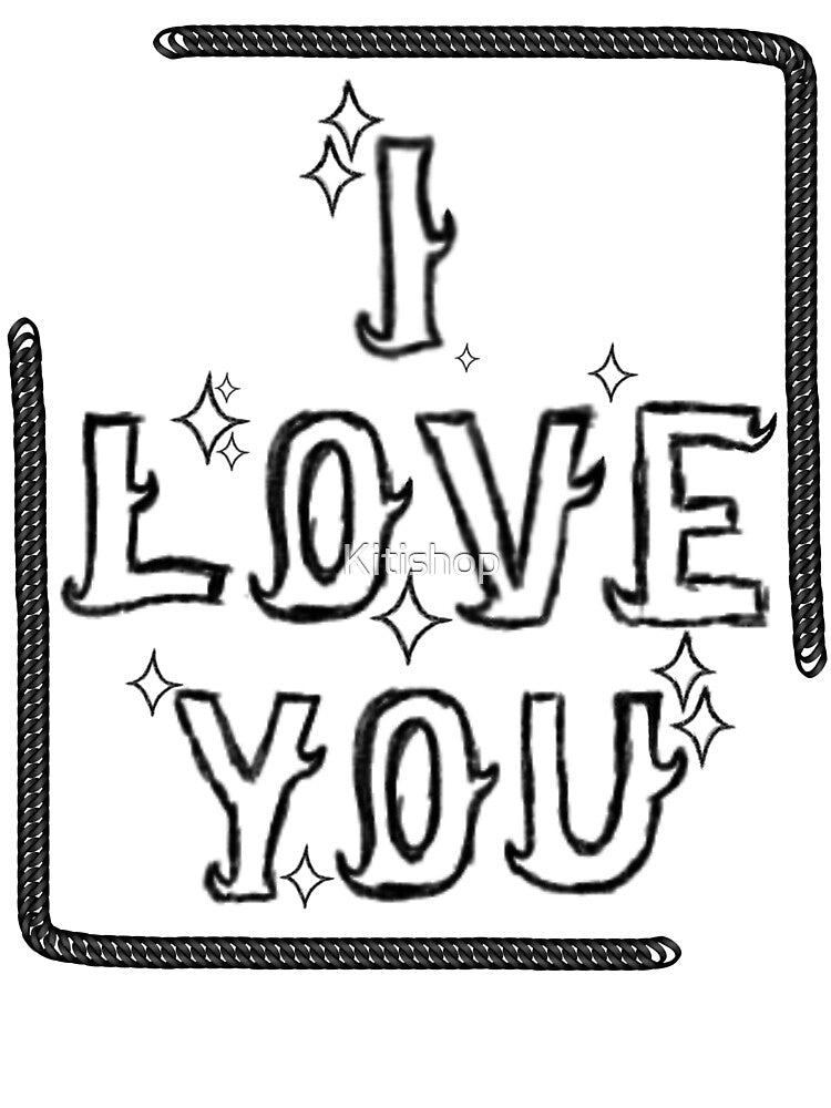 I Love You Y2K Gothic Streetwear Chain Design by Kitishop