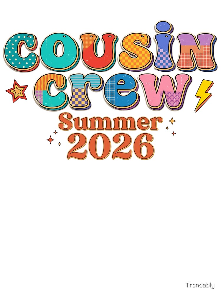 Cousin Crew Retro Summer Vacation Family Trip Matching Kids T-Shirt | Cute Family Reunion Graphic Gift by Trendably