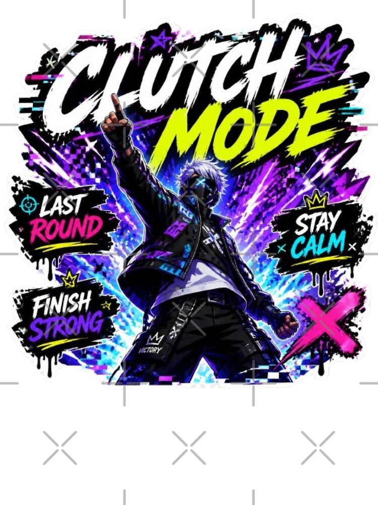 CLUTCH MODE Gaming Sticker | Competitive Gamer Streetwear Design by Stylestickers55