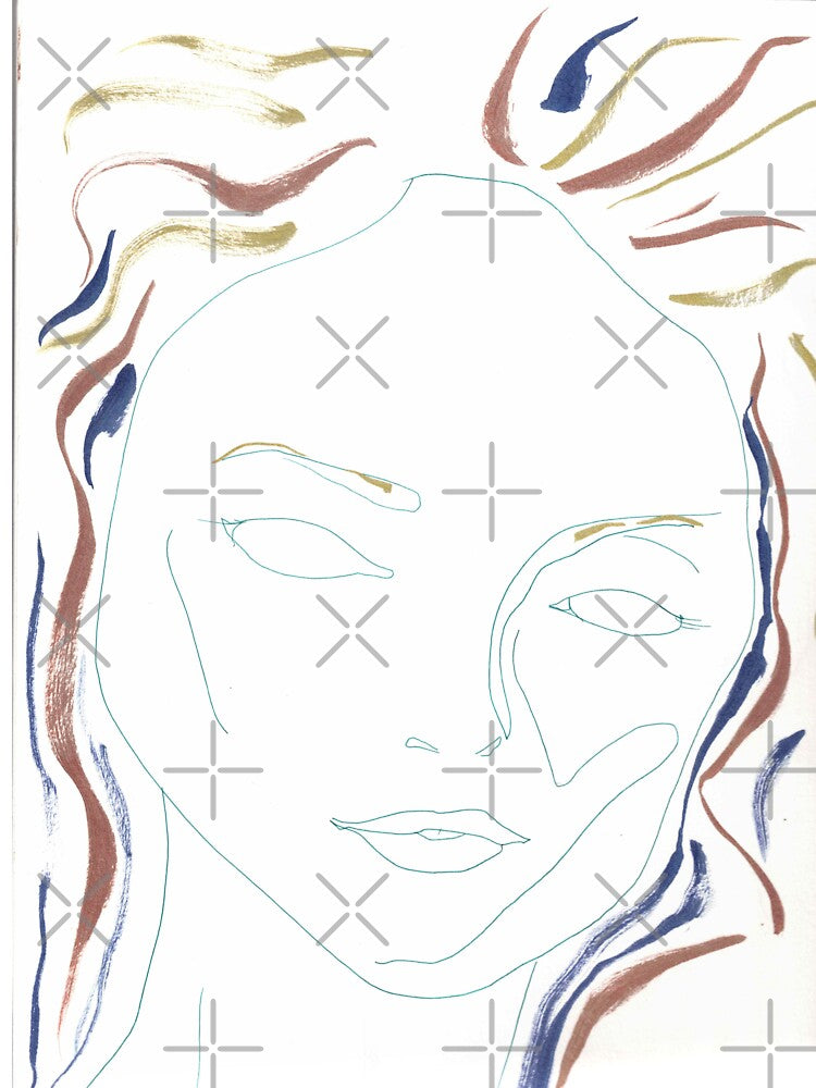 Serene Portrait Line Drawing by essentialink