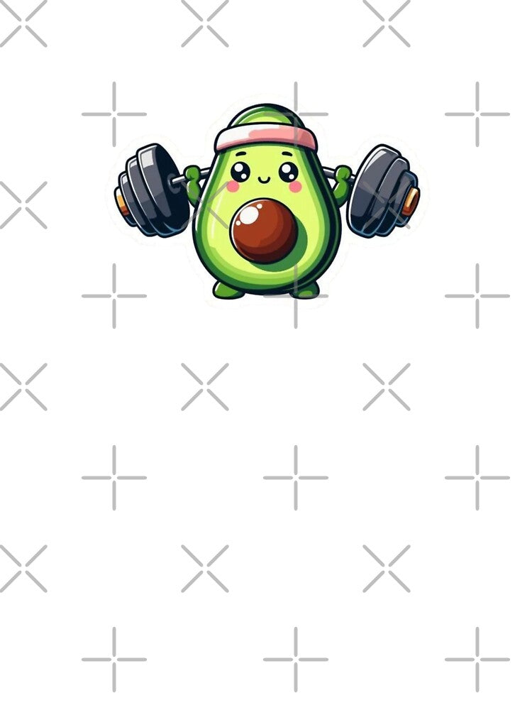 Cute Avocado Lifting Weights Gym Fitness Sticker by Jo Graphics