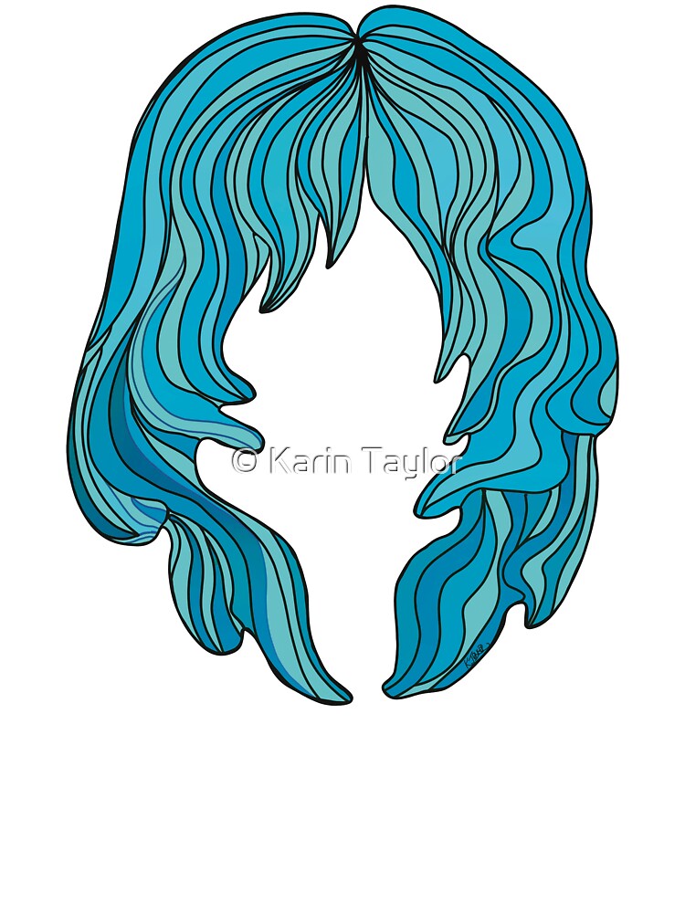 Ethereal Mermaid Blue Ocean Flowing Hair Silhouette by Karin Taylor