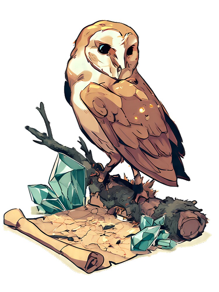 Owl Mossy Branch Scroll by IllumeInk