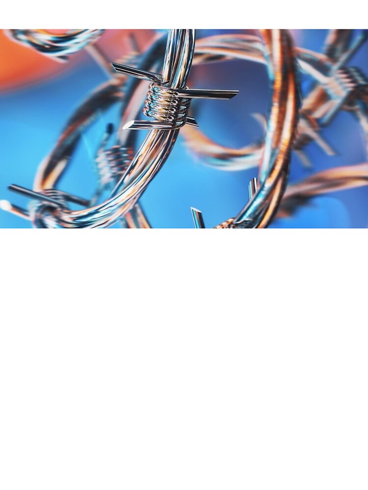 Y2K Chrome Barbed Wire - Abstract Cyber Grunge Texture by LYAN-STORE
