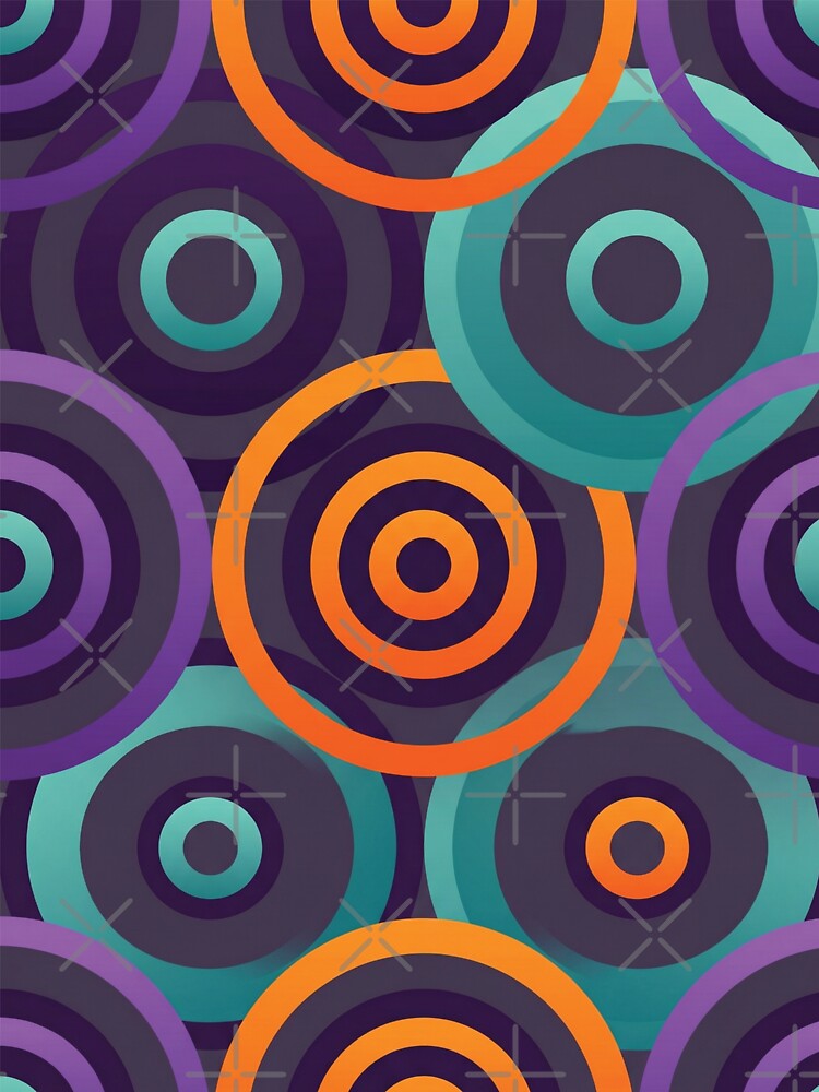 Minimalist Purple and Teal Overlapping Circles Pattern by DGtaLrtcom