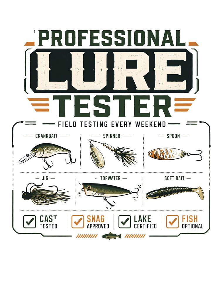 Professional Lure Tester Funny Fishing Tackle Design by 404CLOTHINGG