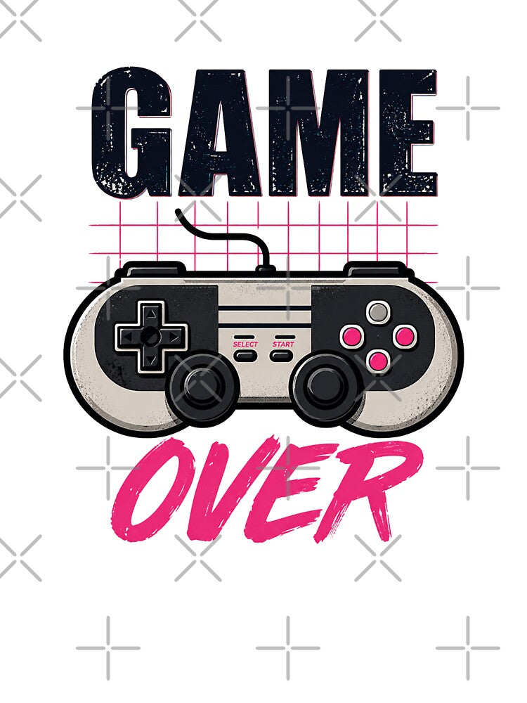 Aesthetic Retro Gaming Gamepad Game Over T-Shirt, Hoodie, Sweatshirt by SoLOriensStudio