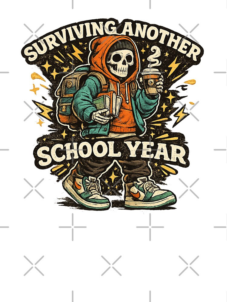 Surviving Another School Year Funny Back to School Teacher Student Design by KhadijaBatool38