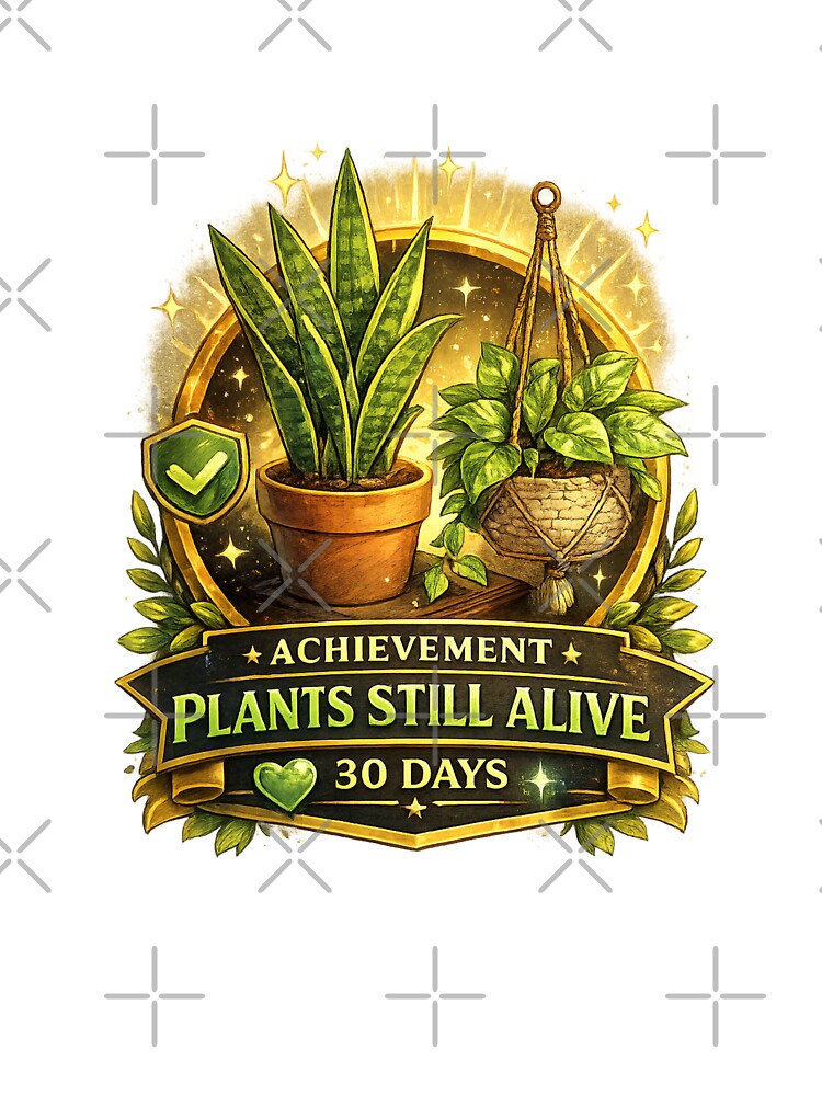 Plants Still Alive: 30 Days | Houseplant Parent Achievement Badge | Funny Plant Lover Design by MrDev