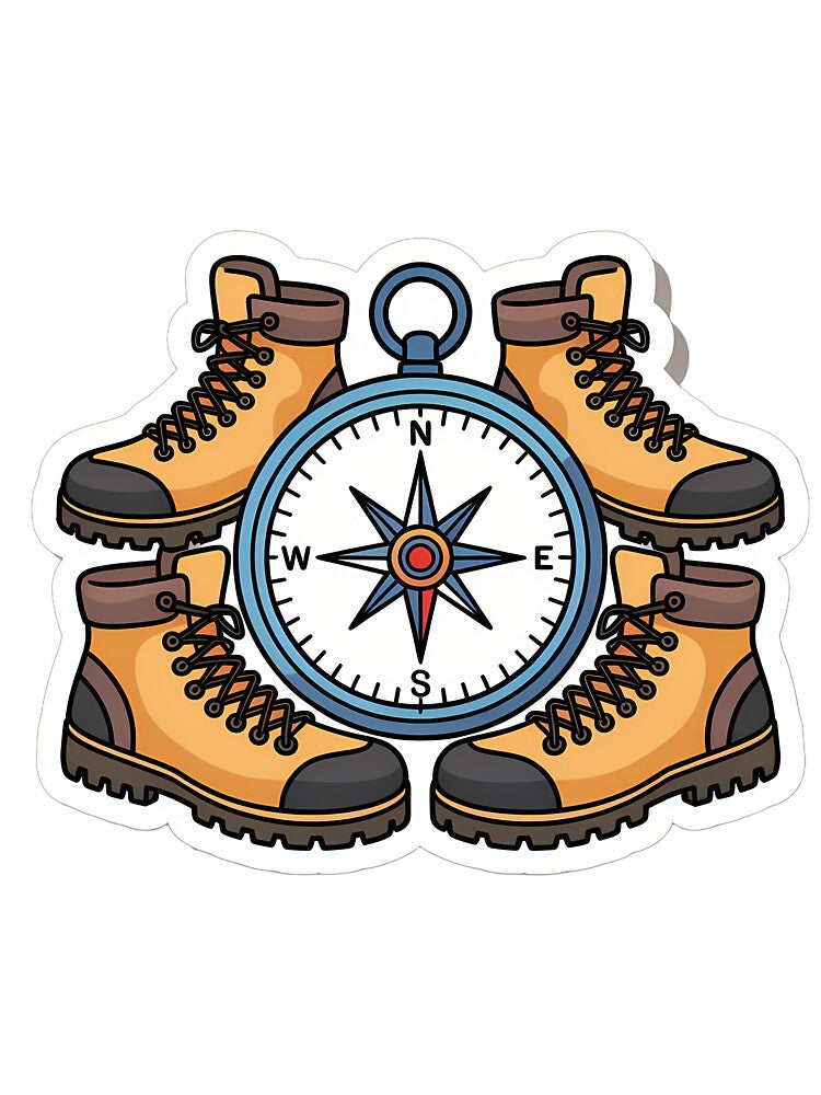 Compass & Boots Hiking Icon by NiftyWrx