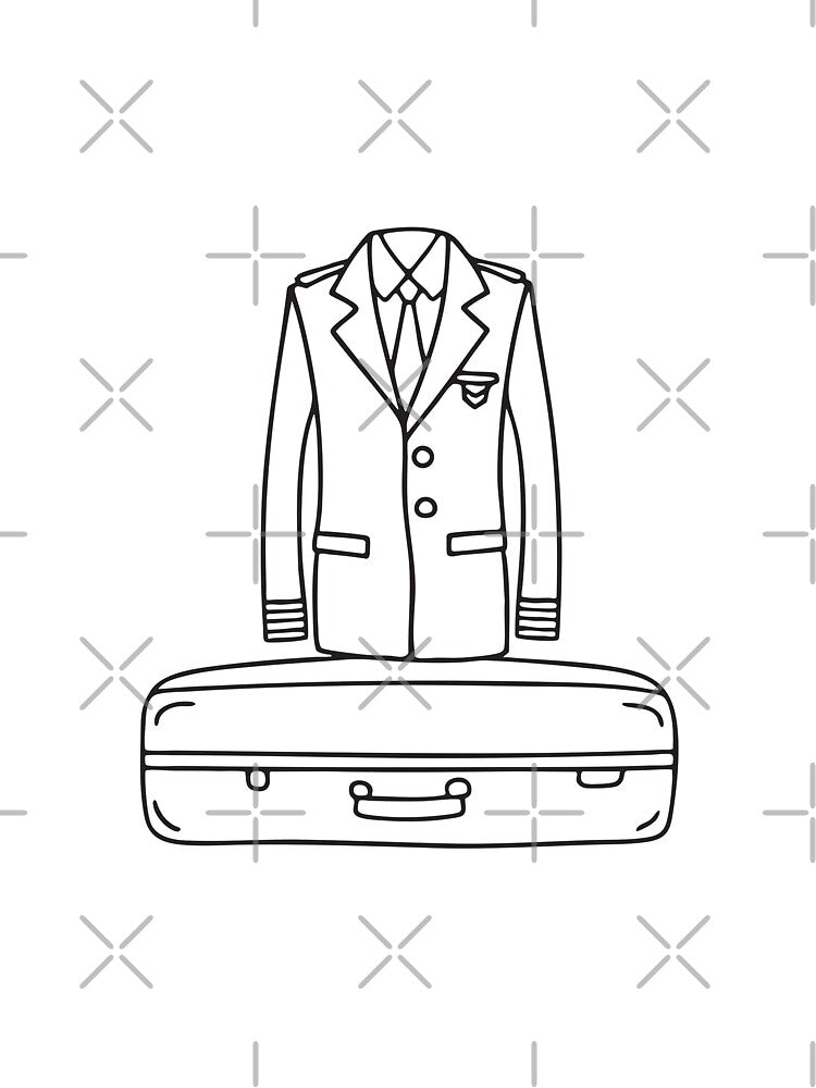 A pilot uniform neatly laid across a suitcase by rasagamastore