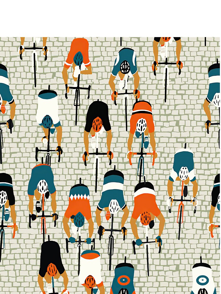 Cyclists On Tiles Road by LarinaBeauty