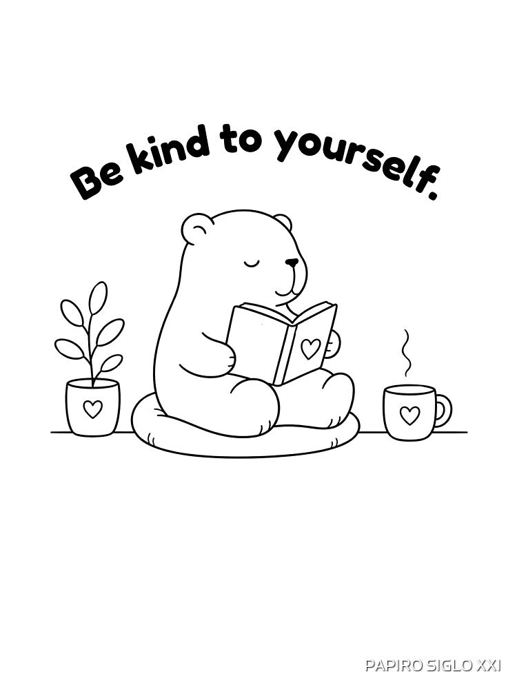 Be Kind to Yourself Capybara – Simple Minimalist Animal Design by PAPIRO SIGLO XXI
