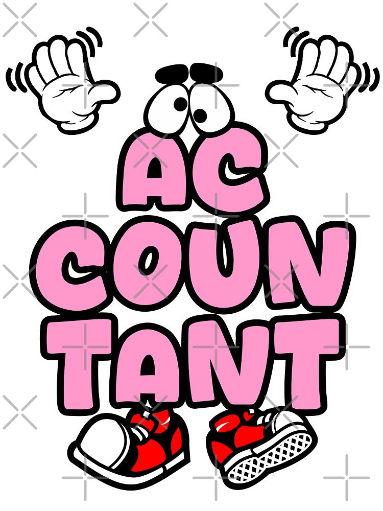 Accountant - WORK Cartoon Character Bold Retro by NFTWords