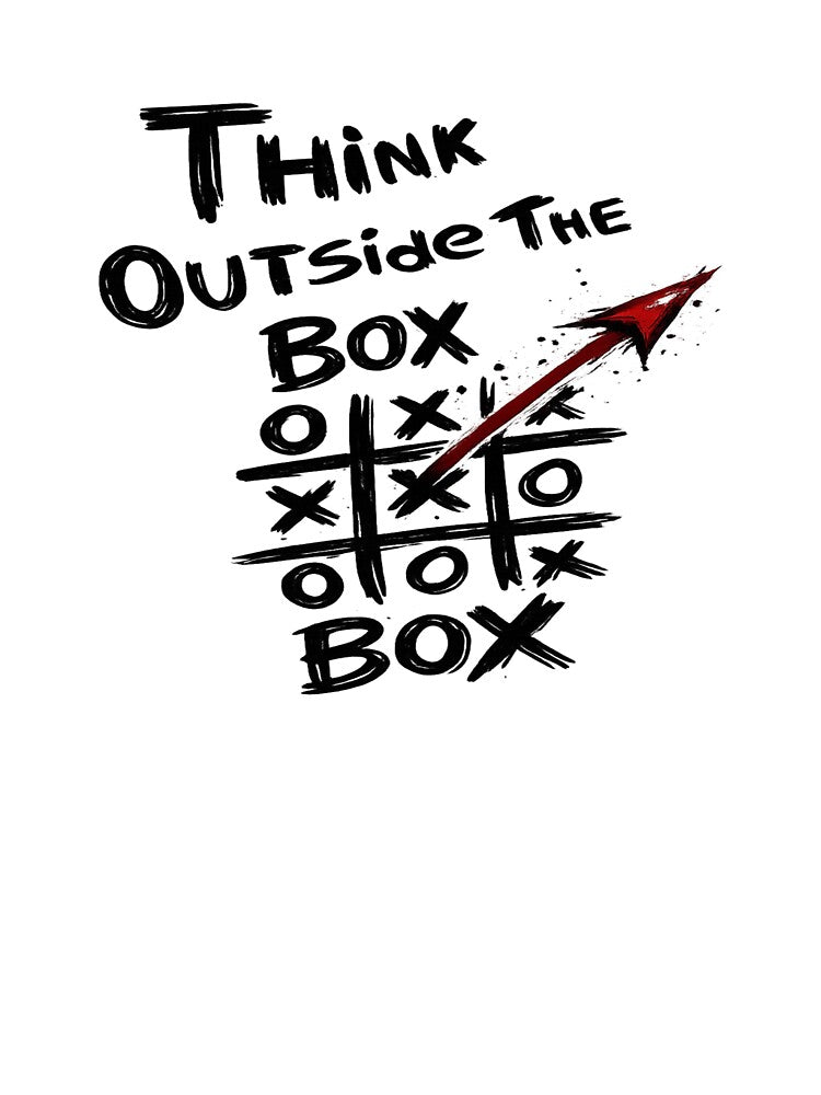 Think Outside the Box – Creative Mindset Typography Illustration by D.Shop
