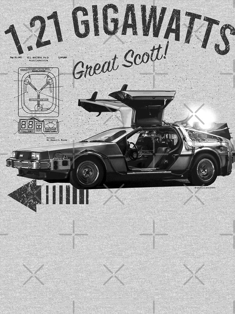 Back to the Future 1.21 Gigawatts DeLorean Car (© UCS LLC and Amblin) Lts by Alema Art