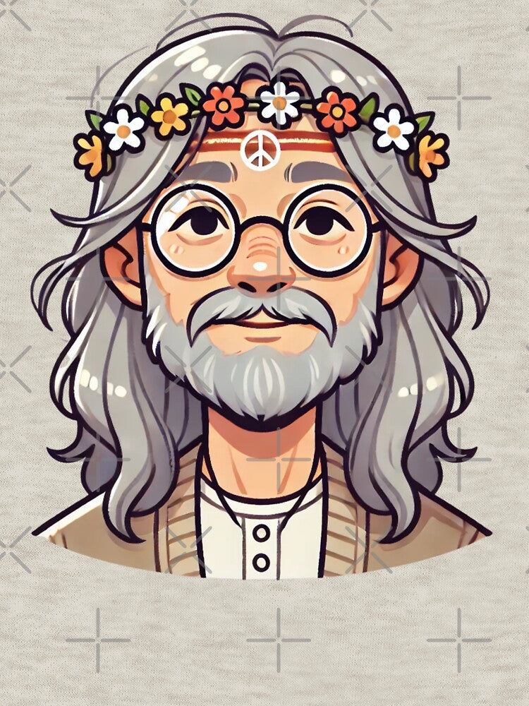 Kind Elder Hippie – Gentle Portrait by I AM BRO