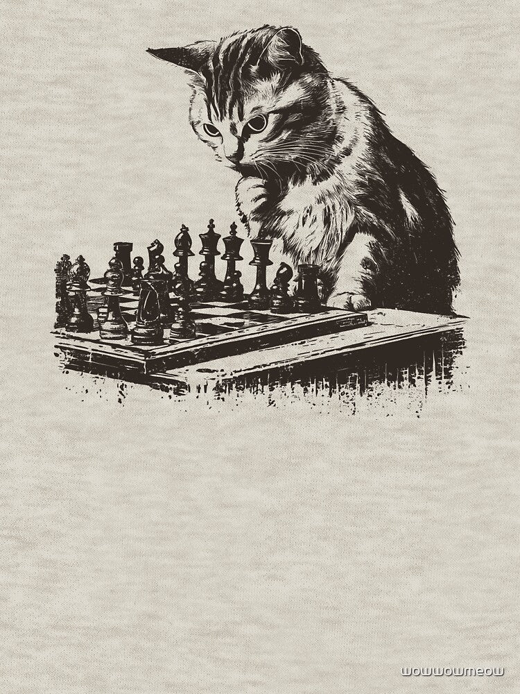 Cat Playing Chess by wowwowmeow