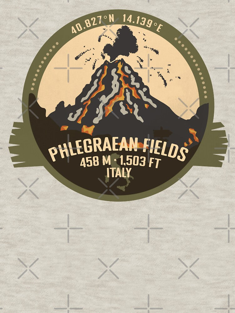 Phlegraean Fields, Naples, Italy, Volcano Retro Badge by mountainfad