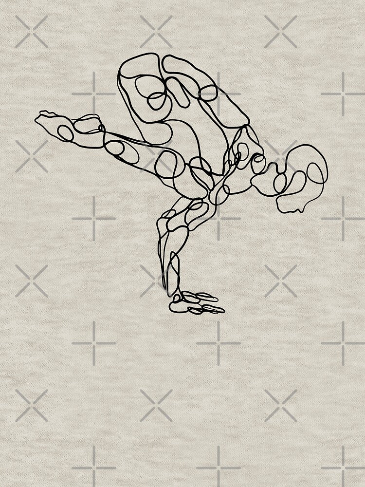 Contour Line Yoga-Crane Pose 1 by FranksArtWorld