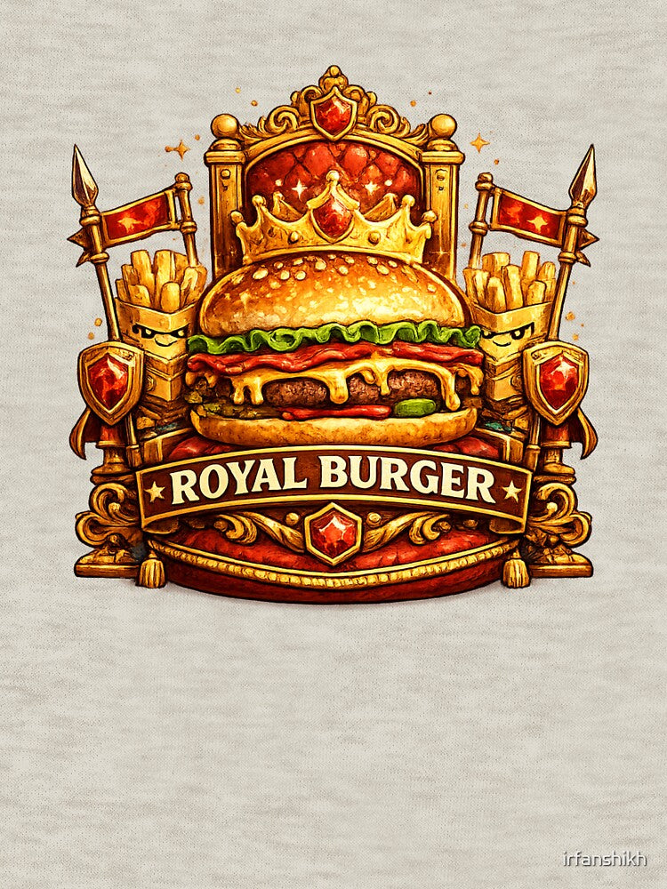 Royal Burger: Throne Crown Royalty Luxury Feast Design by irfanshikh