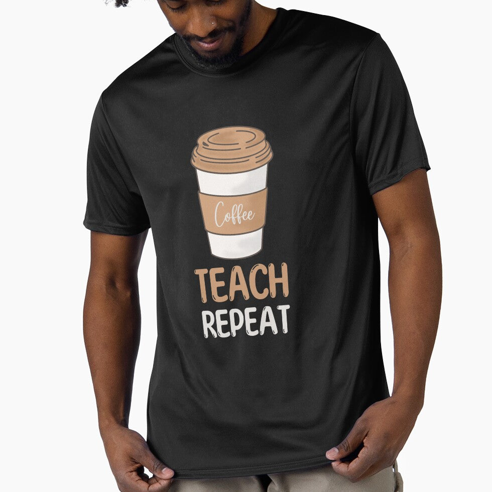 Coffee Teach Repeat Teacher Appreciation by Echo Dusk