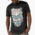 Social Battery Low Cute Tired Cat Sticker by MoodCats