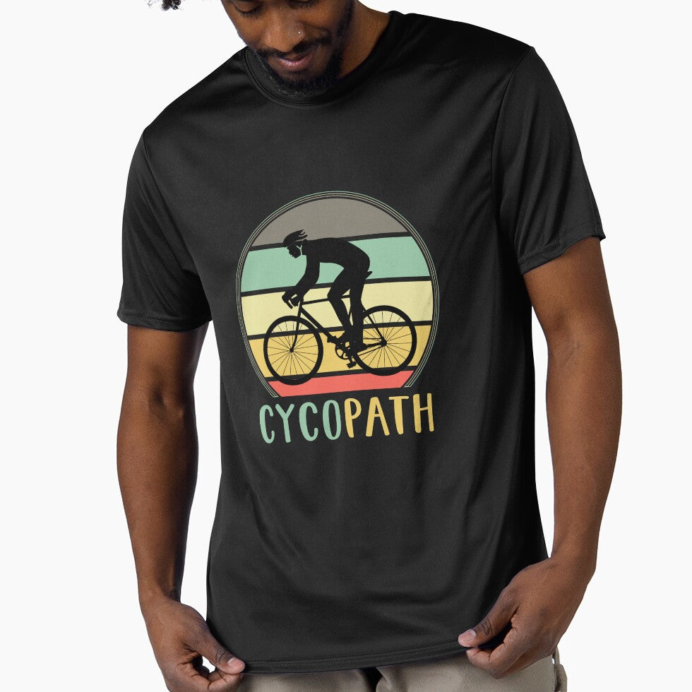 Cycopath - Funny Cycling Lover Pun Vintage Retro Sunset by Scratches Tees