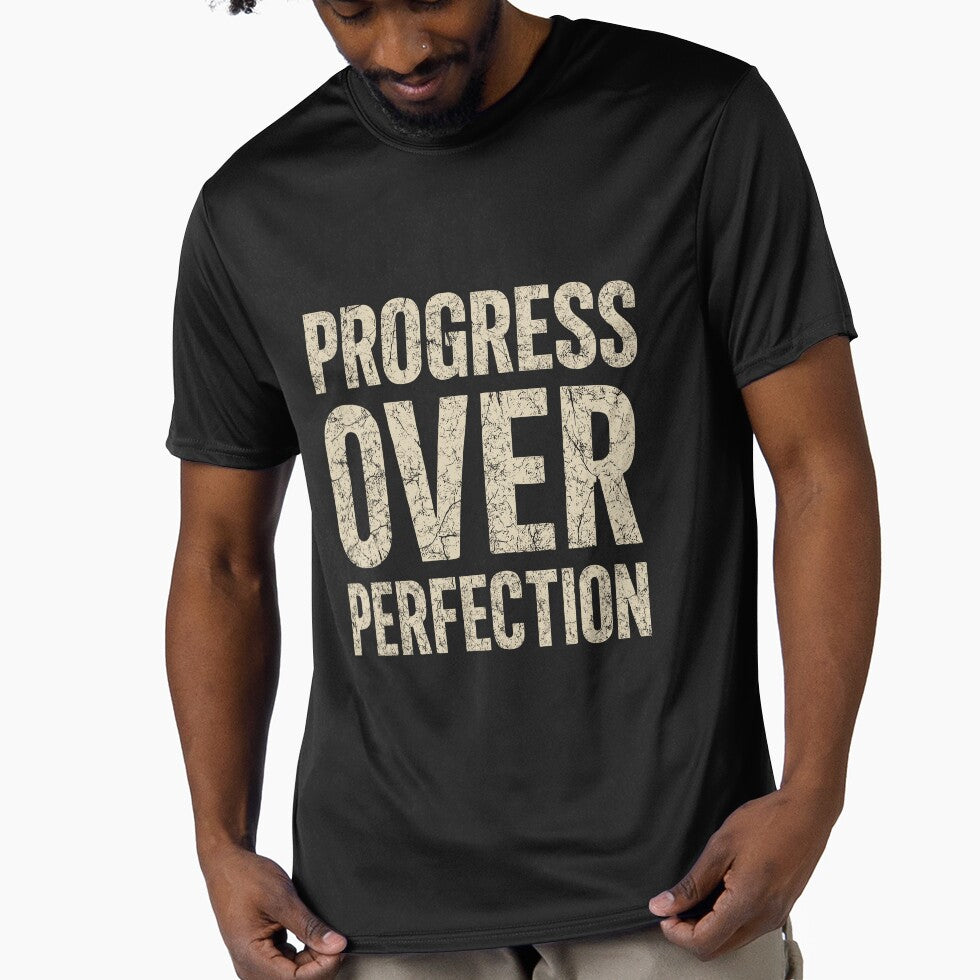 Inspiring Progress Over Perfection Graphic Unisex Shirt by ThreadQuirk